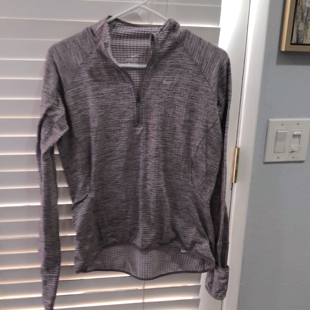 Nike Dri Fit long sleeve zip up pullover fitness top